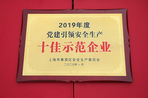 2019年度党建引领清静生产十佳树模企业